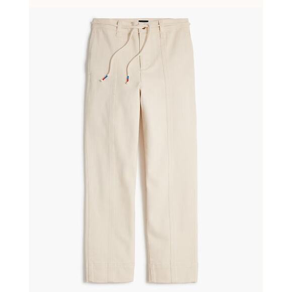 NWT J.Crew Seamed Straight Leg Jean In All Day Stretch Rope Tie Waist Size 28 - Picture 1 of 10